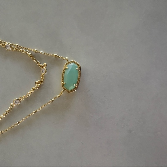 Kendra Scott Jewelry - Kendra Scott - Gold Plated Necklace with Aqua Green Stone